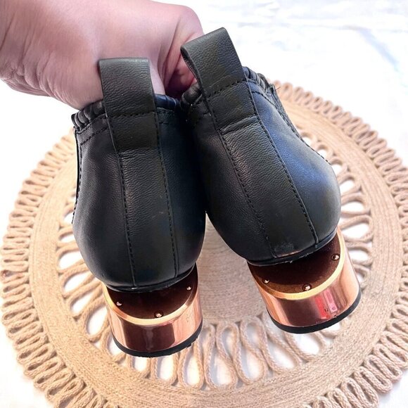 Alexander Wang Kori Black Leather Chelsea Ankle Booties Rose Gold Heel EU 38.5 - Picture 8 of 13